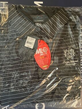 Trump National Bedminster - Greg Norman Black Striped Polo Shirt